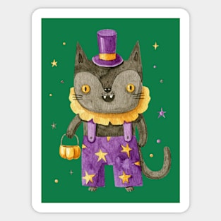 Watercolor Halloween Cat Sticker
